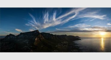 Table mountain sunrise, cape town, south africa.