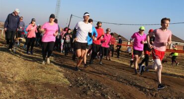A group of people running in a race.