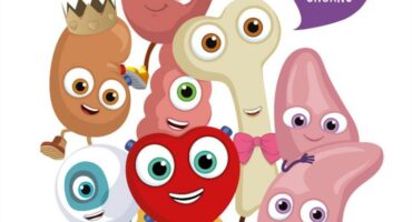 A group of cartoon characters with the words "we are the mighty organs".