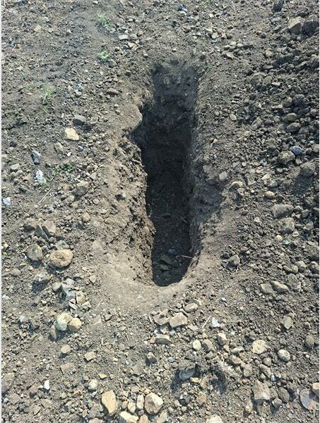 a deep hole in the ground