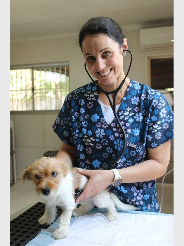 Dr Amelia Swart and Mickey.