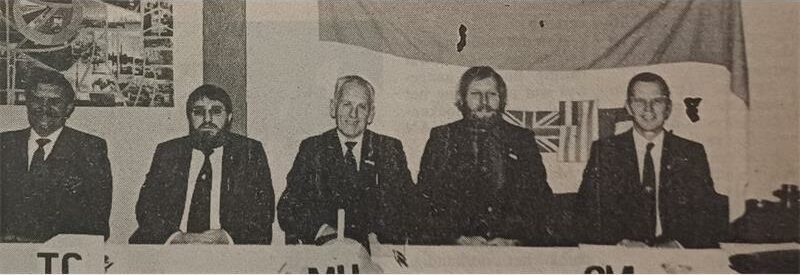 old newspaper clipping of the founding members of the shellhole in Secunda.