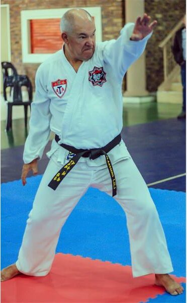A Taekwondo fighter.