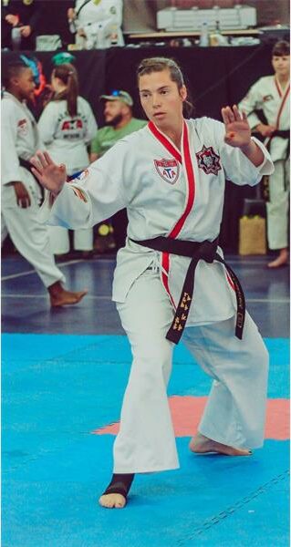A Taekwondo fighter.