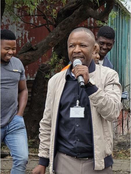 man with microphone
