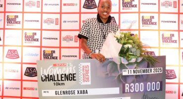 woman with a checque