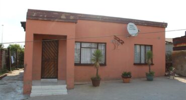 a house with brown walls