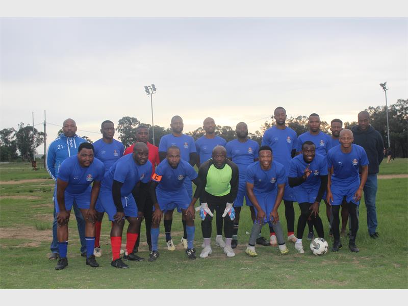 soccer team with blue shirts