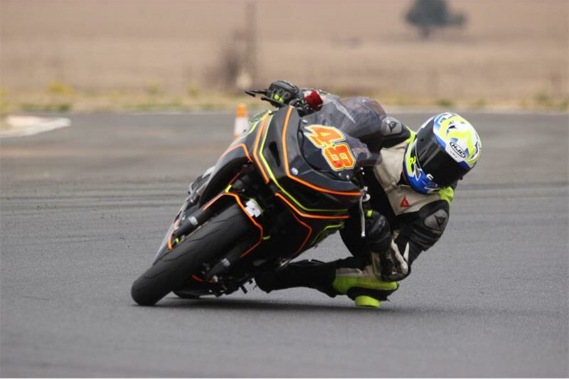 motorcyclist on bike