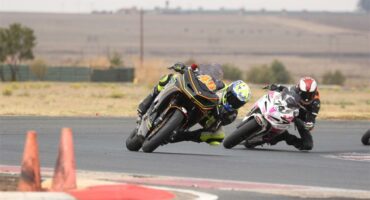 Two motorbike racers