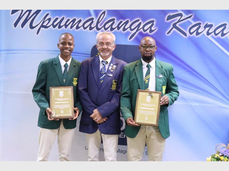 Lwandle Shabalala, Jannie Degenaar and Sensei Breshnev Dhlamini