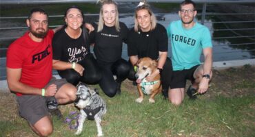five people and two dogs
