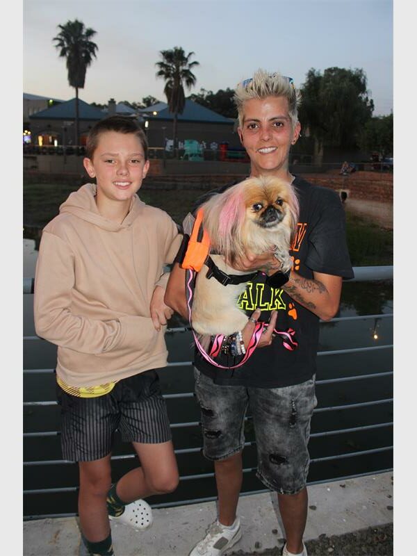 two boys and a dog