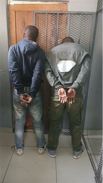 The suspects after being apprehended.