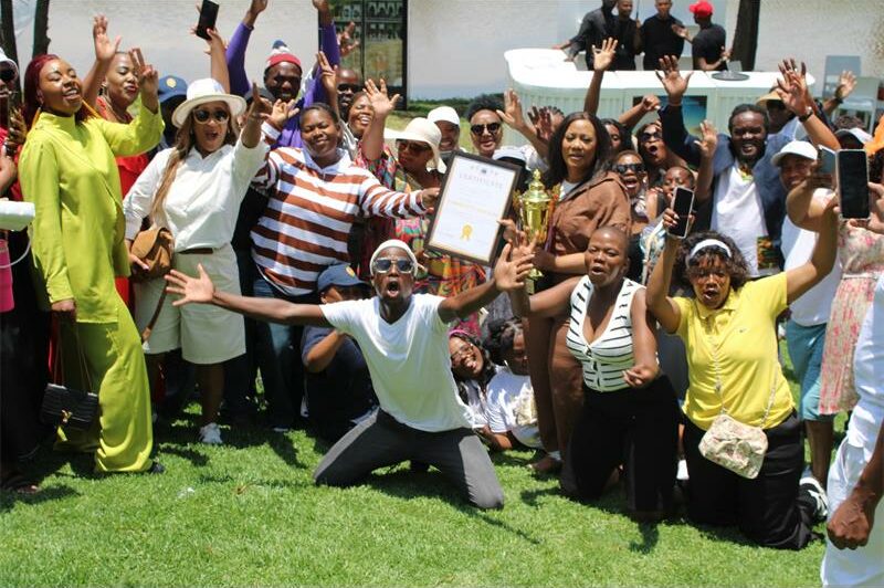 group of people celebrating