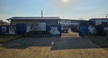 the entrance to a building