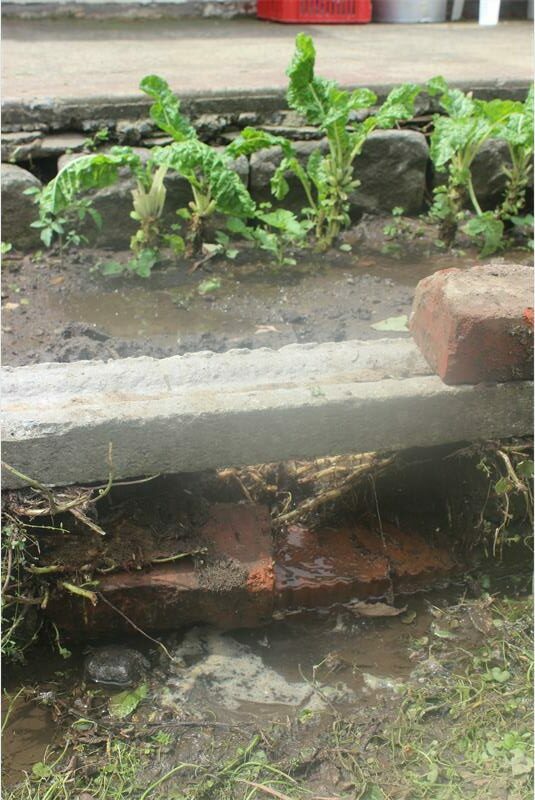 water seeping through a house's foundation