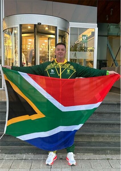 man with SA flag