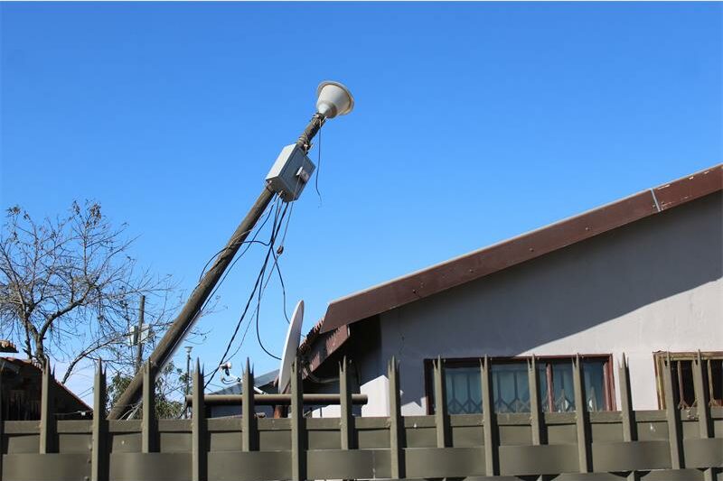 electricity pole is falling