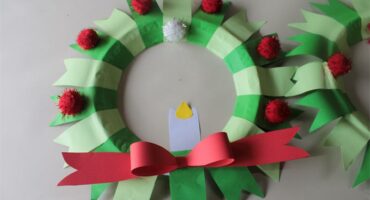 a Christmas wreath from paper