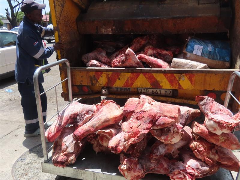 meat packed on a trolley