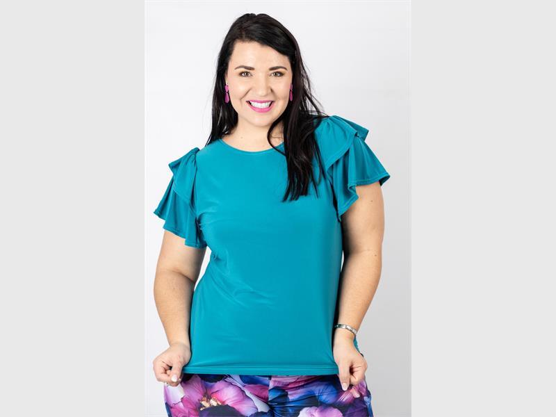 woman poses as model