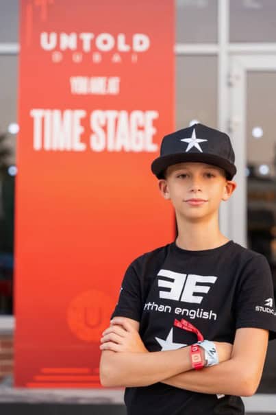 boy with a black cap