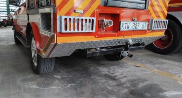 bumper of a fire engine