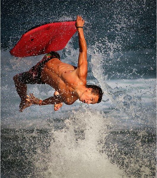 a surfer in action