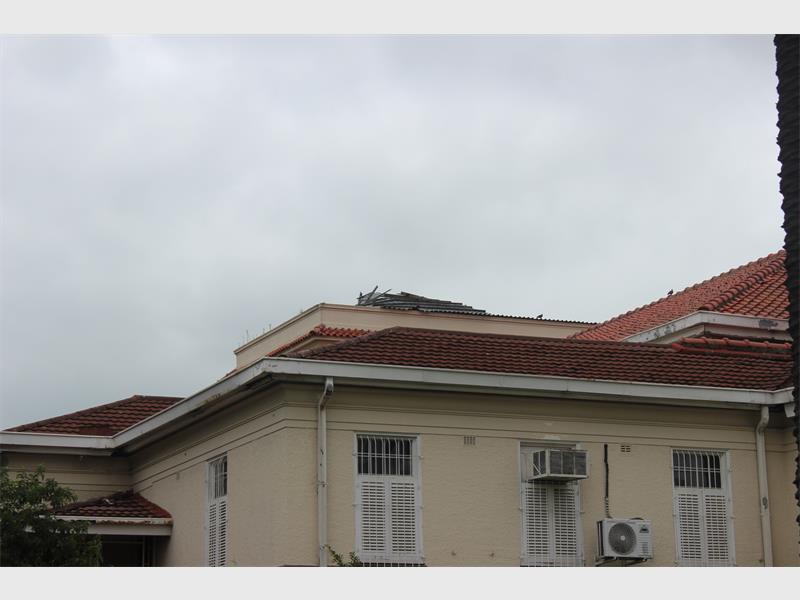 the roof of a hall