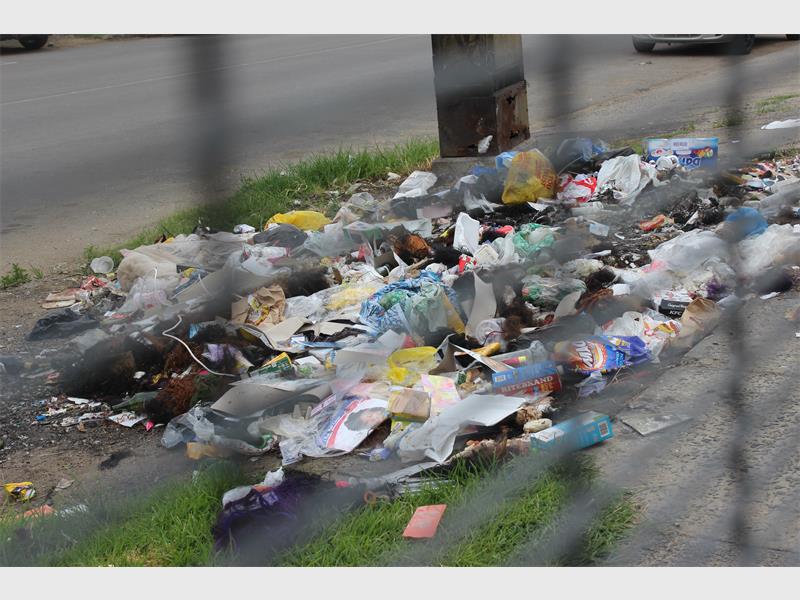 rubbish on lawn