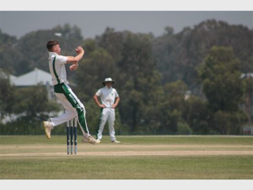 cricket bowler in action