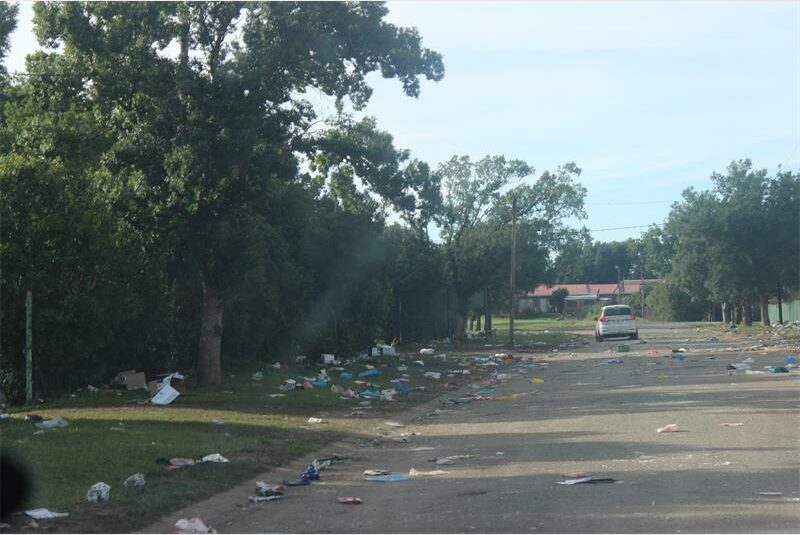 rubbish in a street