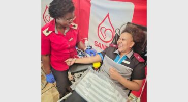 a nurse donates blood