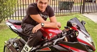 young man on a motorbike