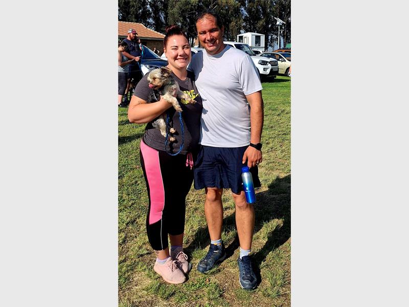 Two people in exercise clothes