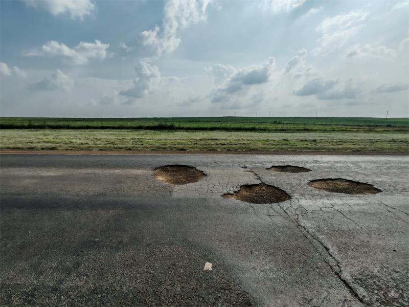 huge potholes