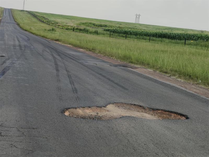 potholes in the road