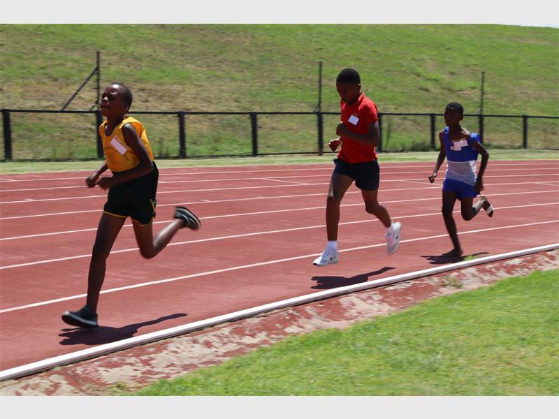 athletes run on a track