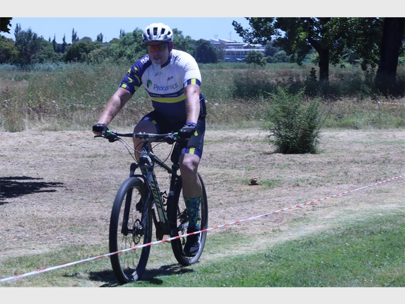 cyclist with a white shirt