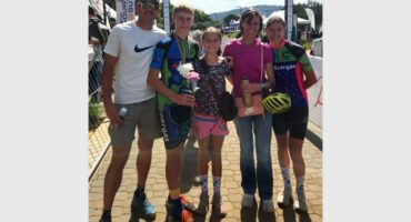 a family in sport gear