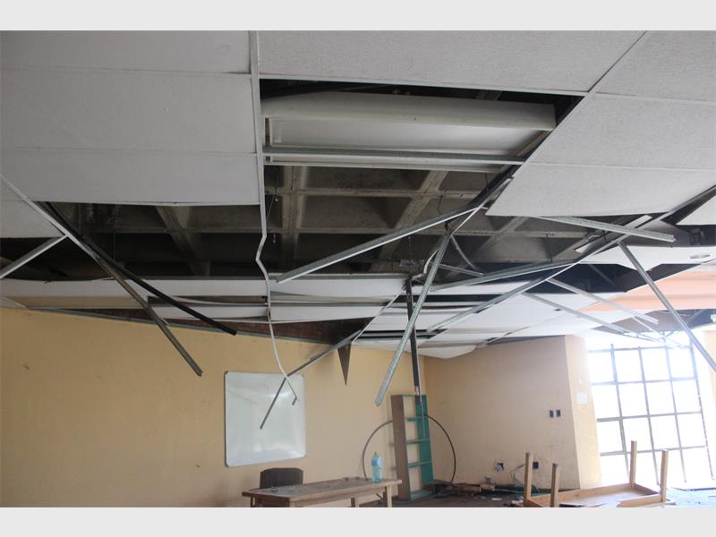 a roof falls in