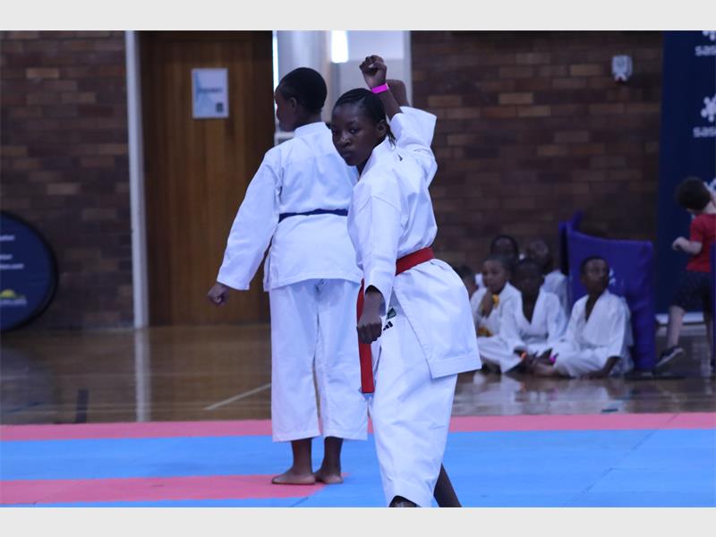 a karateka performs a kata