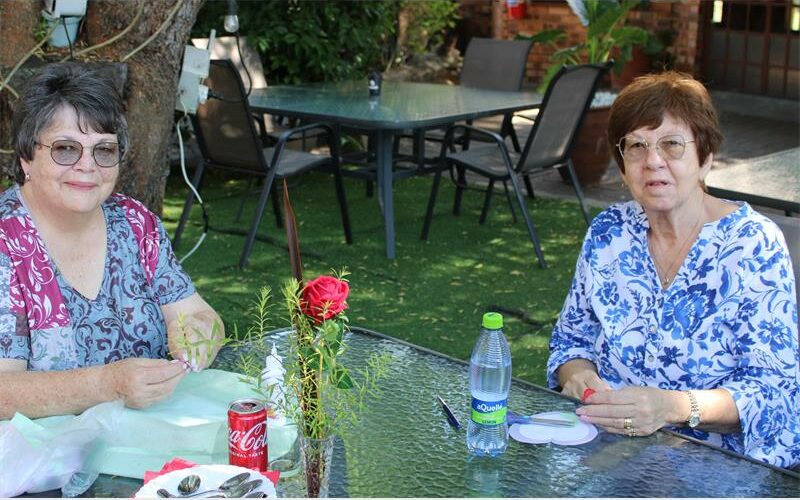 two women at a table