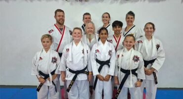 people in karate outfits