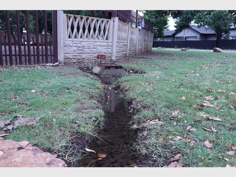 water leak on a side walk
