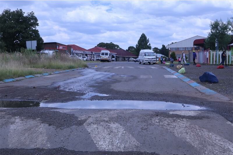 a water leak in the road