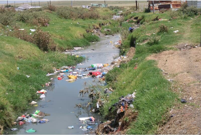 a polluted river