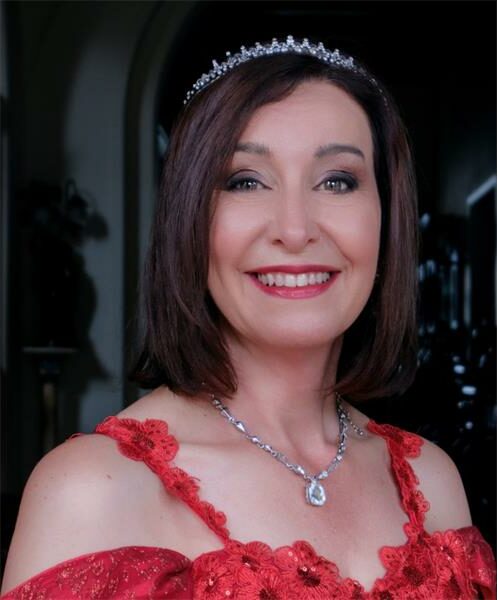 a woman with a tiara