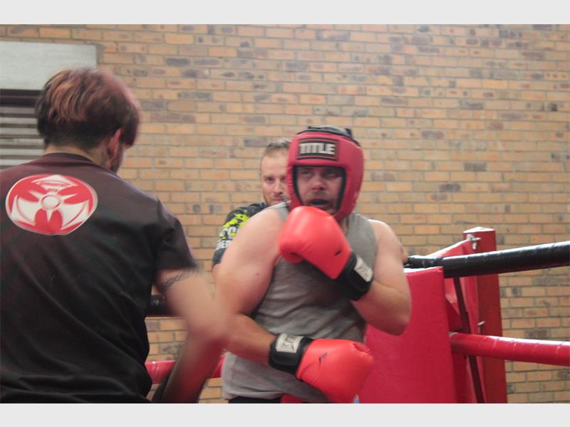 a boxer is dressed to spar